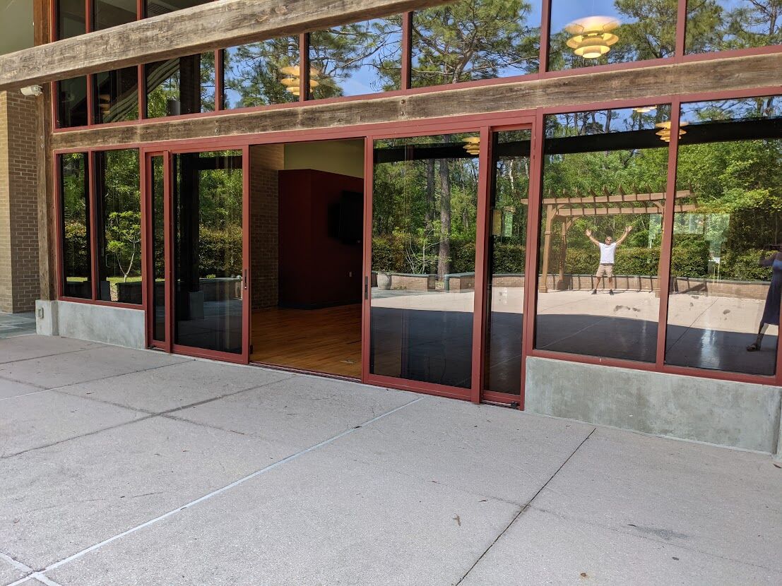 The entrance to the Halyburton Park Event Center