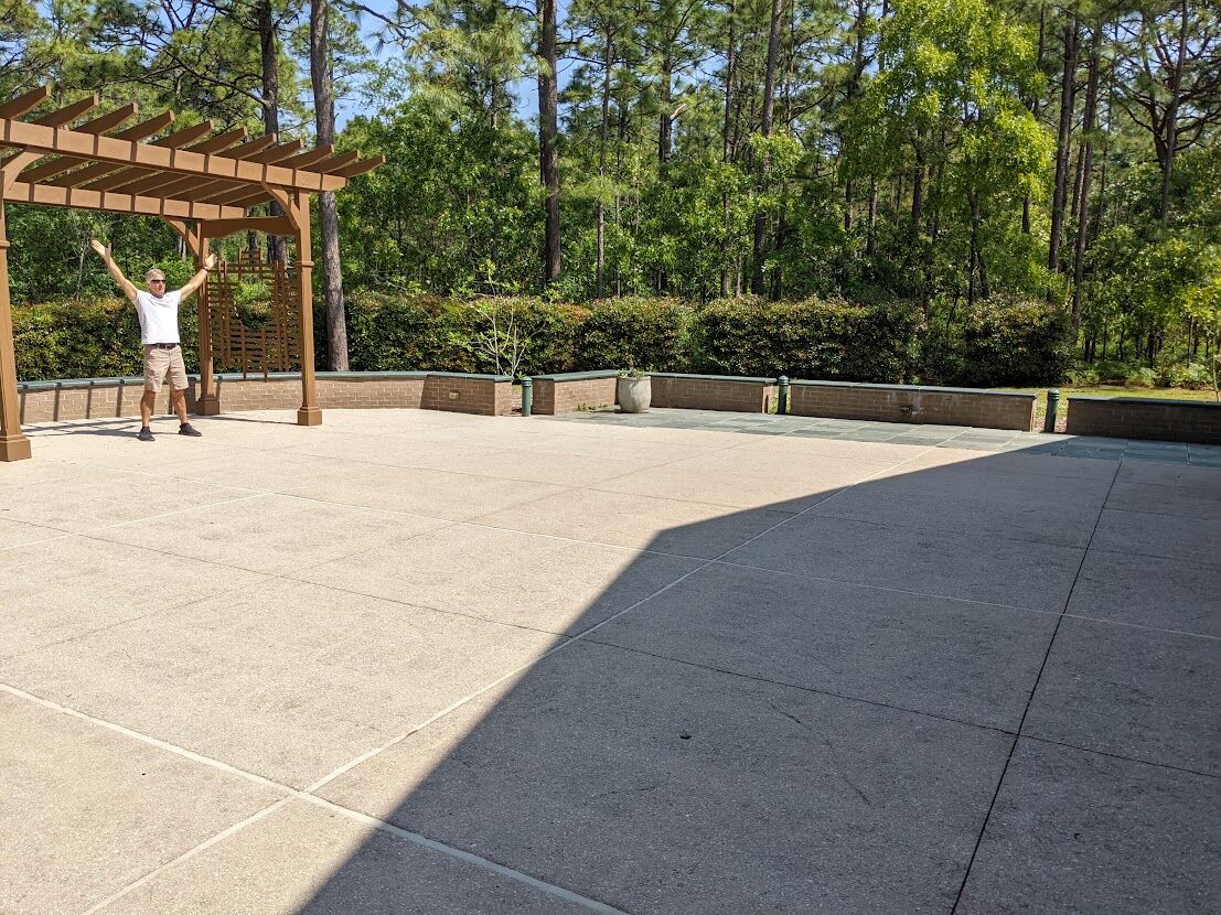 The patio at the Halyburton Park Event Center