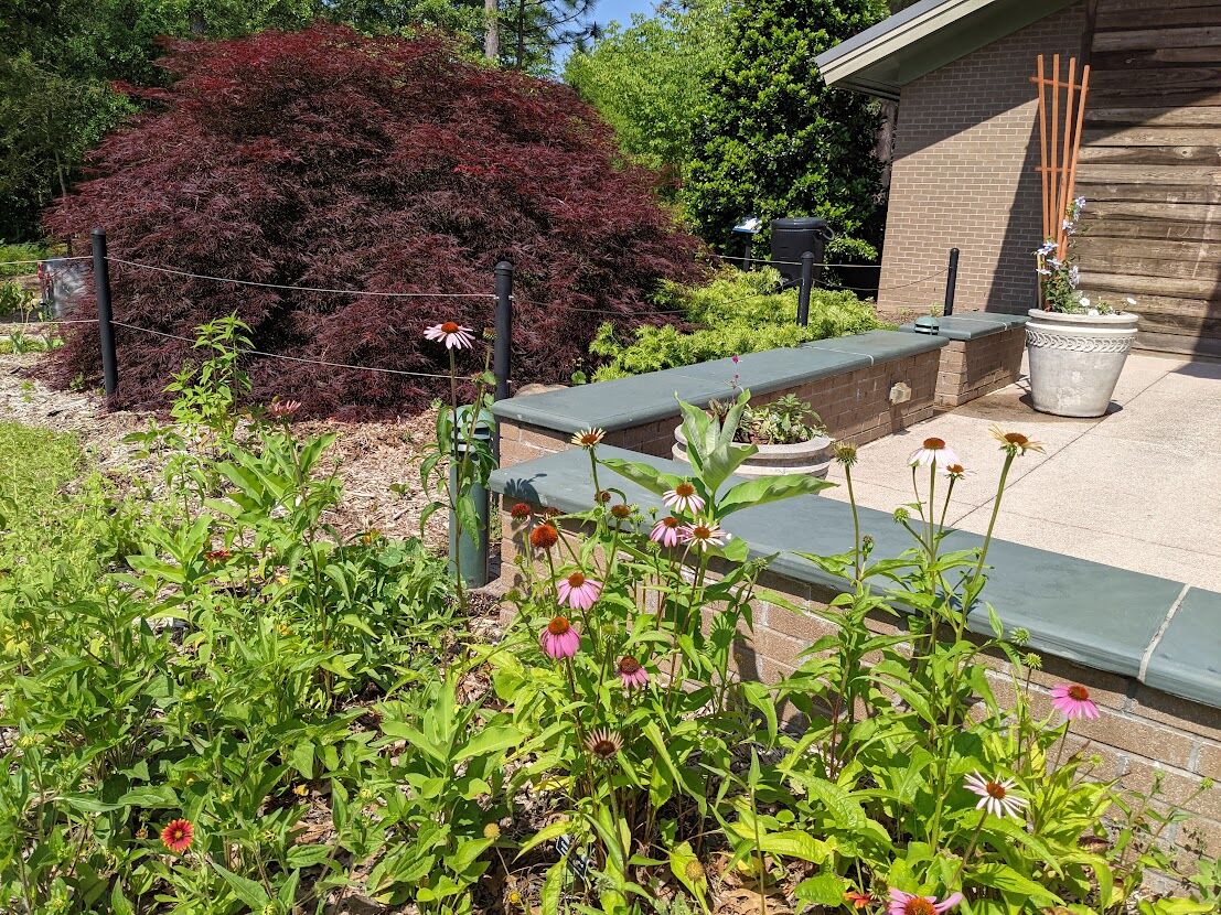 A flower garden at the Halyburton Park Event Center